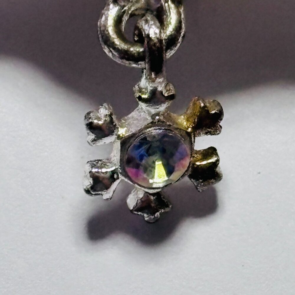 VINTAGE Christopher Radko Silver Tone Christmas Tree Brooch Dangle Snowflake - Picture 8 of 8